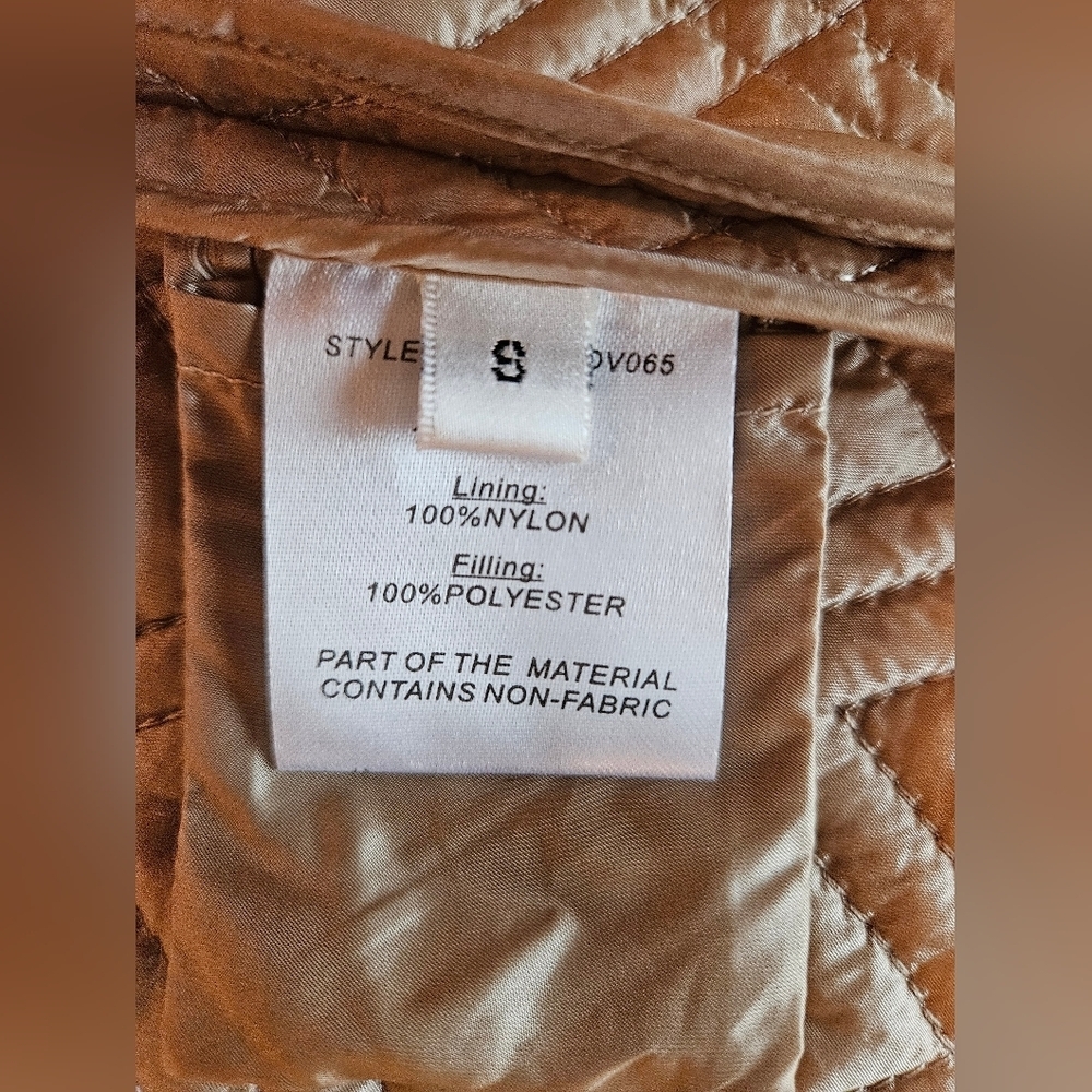 Women's Long Beige Winter Quilted Coat, Snover, NWT, Small - Picture 9 of 15